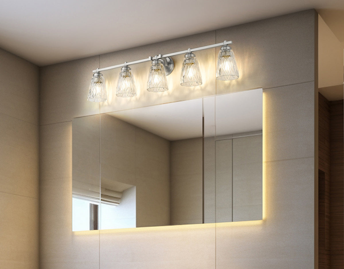 Luminaire de vanité Andree Nickel brossé, 40" – vue 7