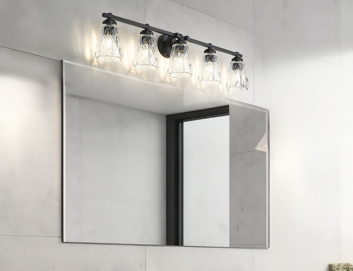 Luminaire de vanité Andree Noir mat, 40" – vue 8