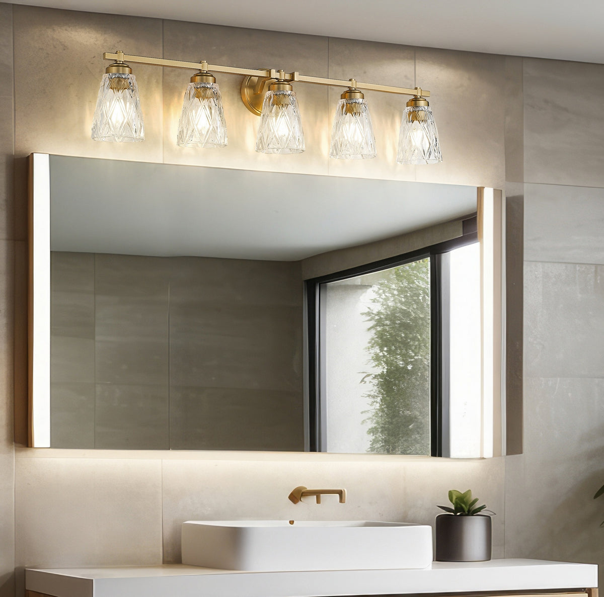 Luminaire de vanité Andree Or moderne, 40" – vue 3