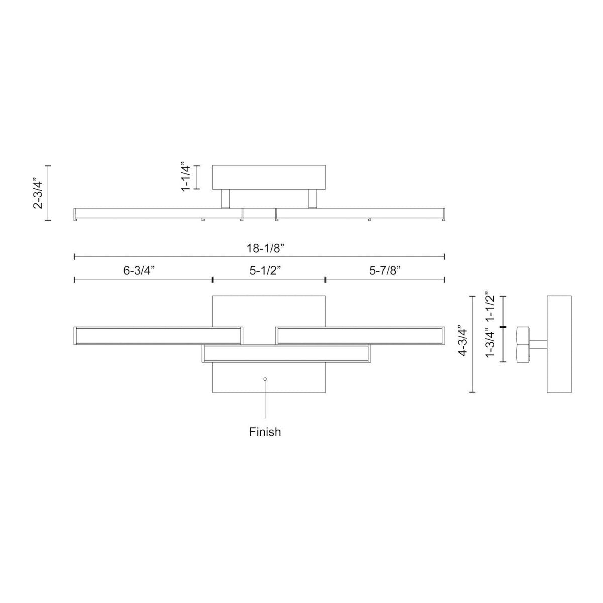 Luminaire de vanité Anello Minor - Noir 18 1/8" by Kuzco Lighting | Luminaires & cie