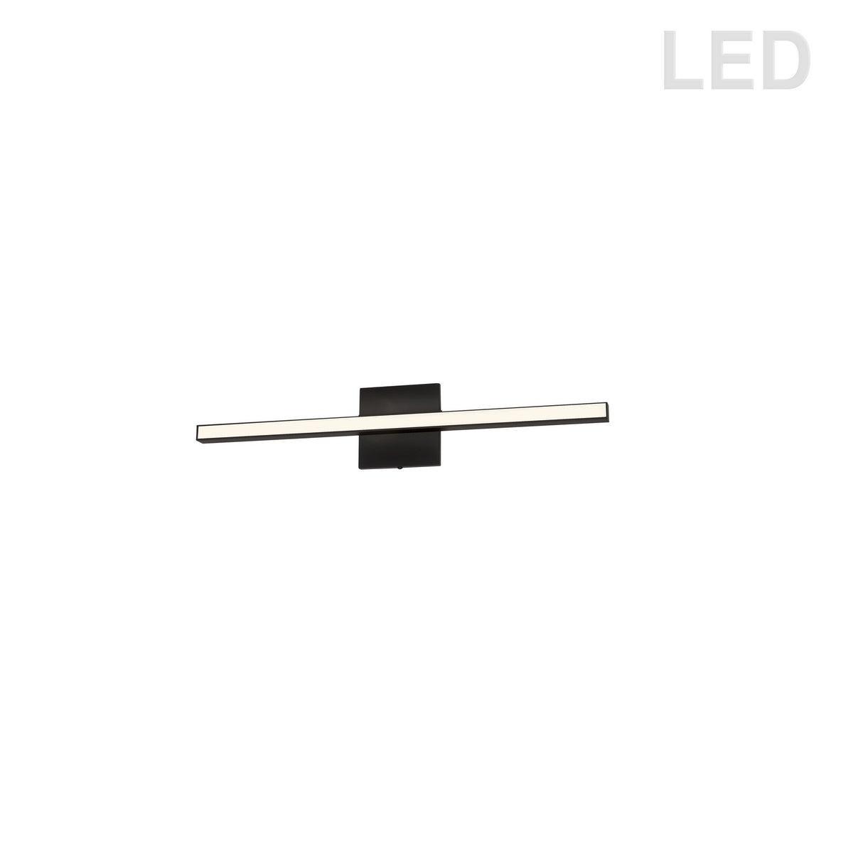 Barre d'éclairage de salle de bain Arandel 23 3/4", 1 1/2", Noir / Noir mat – Dainolite