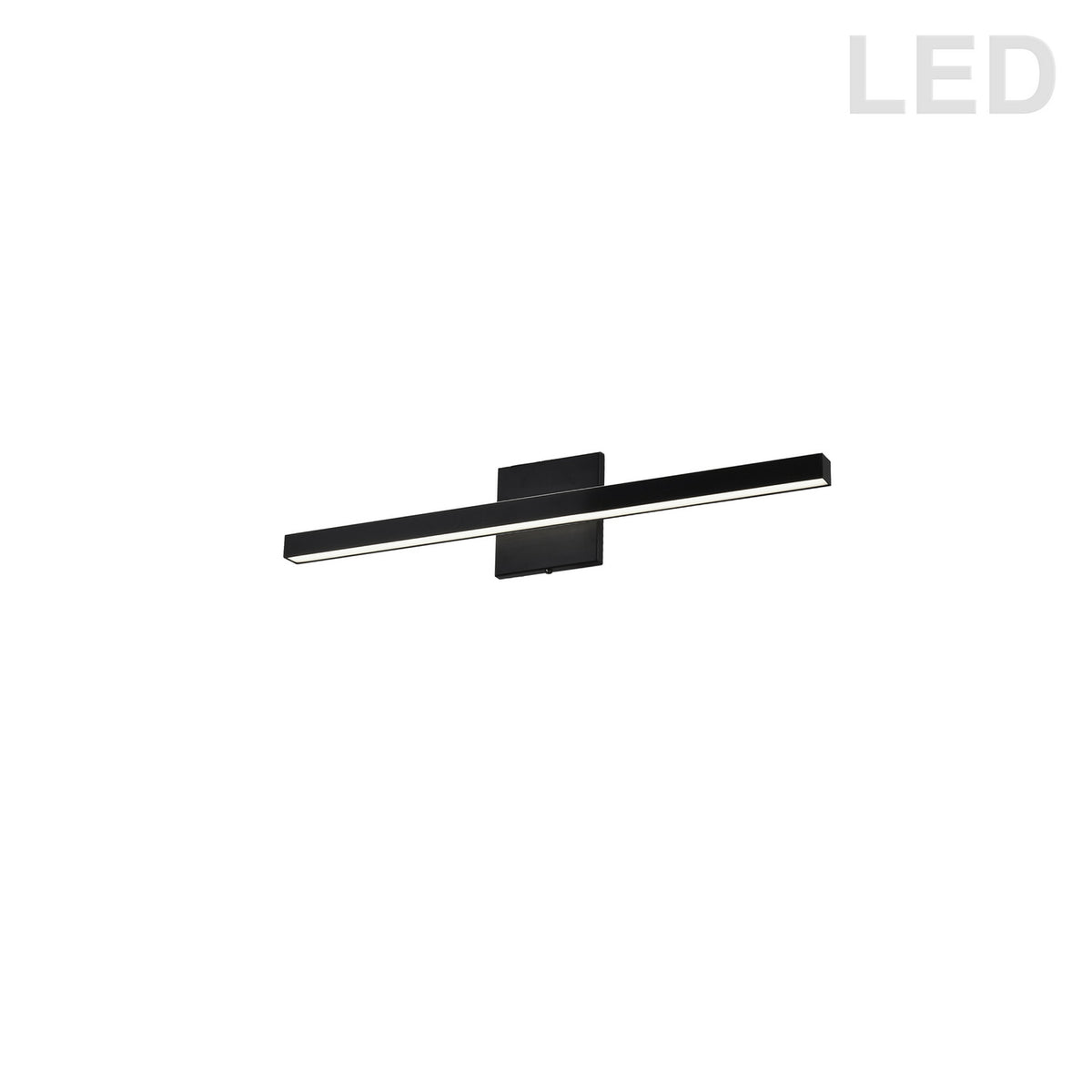 Barre d'éclairage de salle de bain Arandel 1 1/2", 23 3/4", Noir / Noir mat – Dainolite
