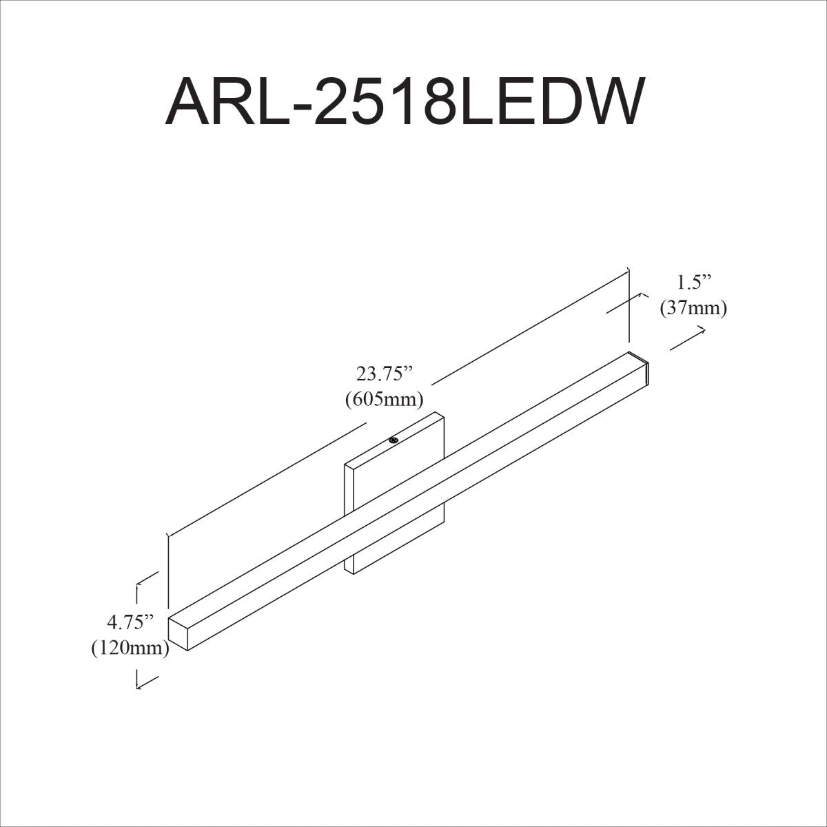 Luminaire de vanité Arandel - Noir Éclairage vers le bas 1440lm by Dainolite | Luminaires & cie