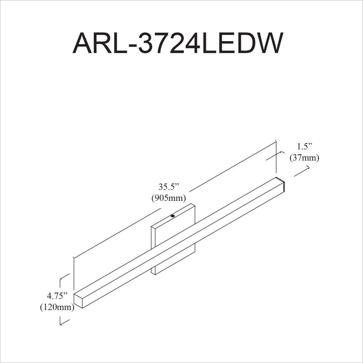 Luminaire de vanité Arandel - Chrome poli Éclairage vers le bas 1920lm by Dainolite | Luminaires & cie