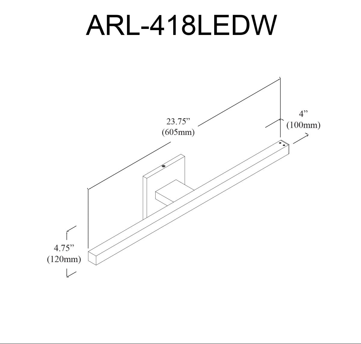 Luminaire de vanité Arandel - Laiton vieilli Éclairage vers le bas avec bras 1440lm by Dainolite | Luminaires & cie