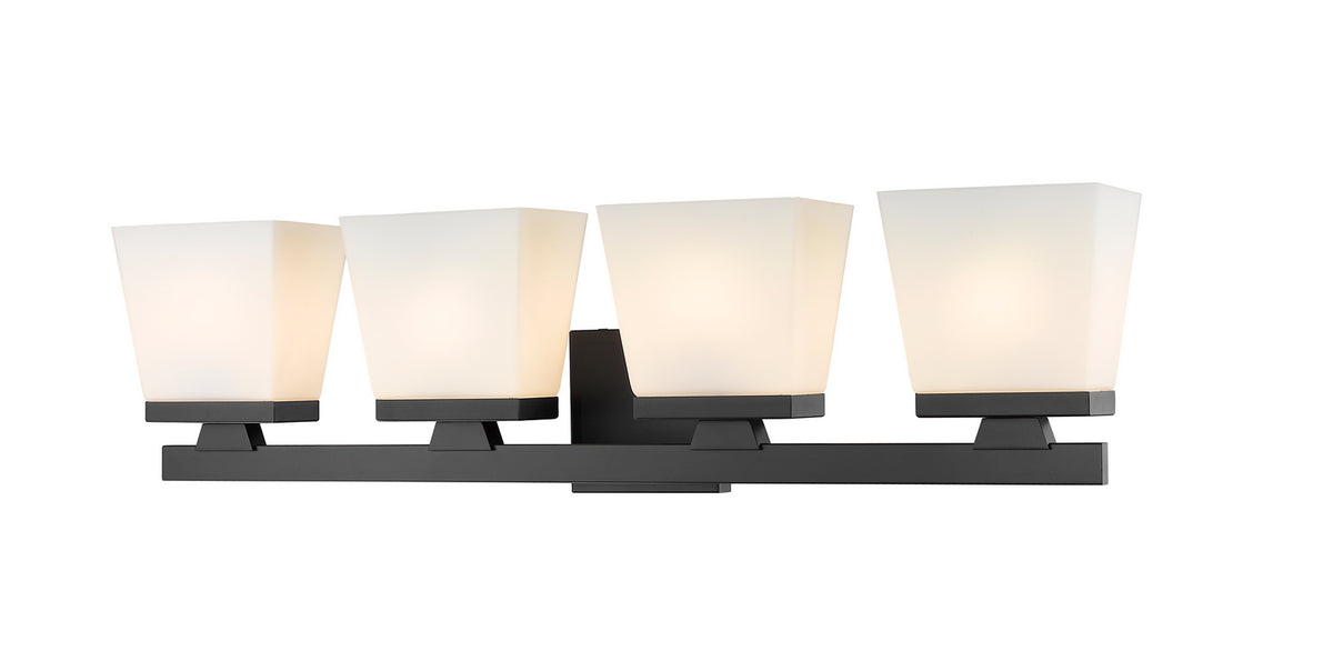 Luminaire de vanité Astor Noir mat, Opale givrée, 29" – Z-Lite