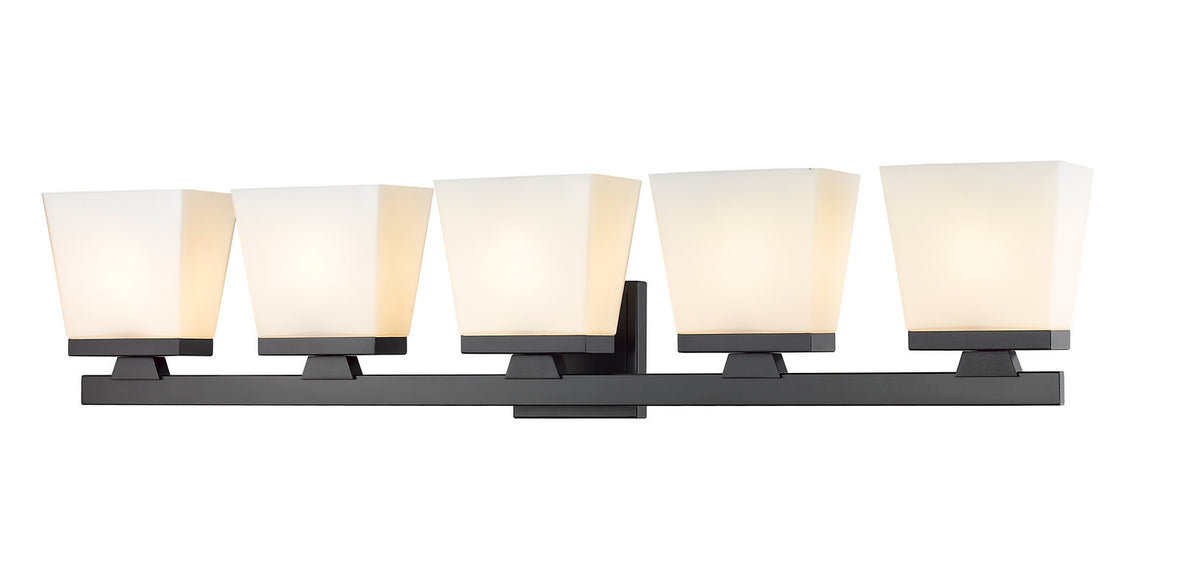 Luminaire de vanité Astor Noir mat, Opale givrée, 36" – Z-Lite