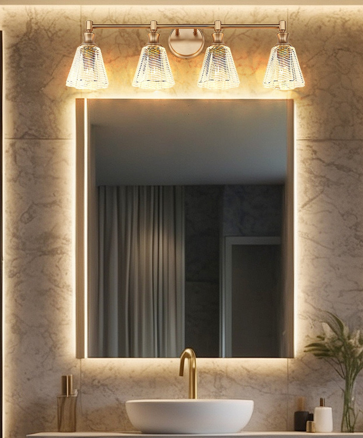 Luminaire de vanité Auden Or moderne, 31 3/4" – vue 8