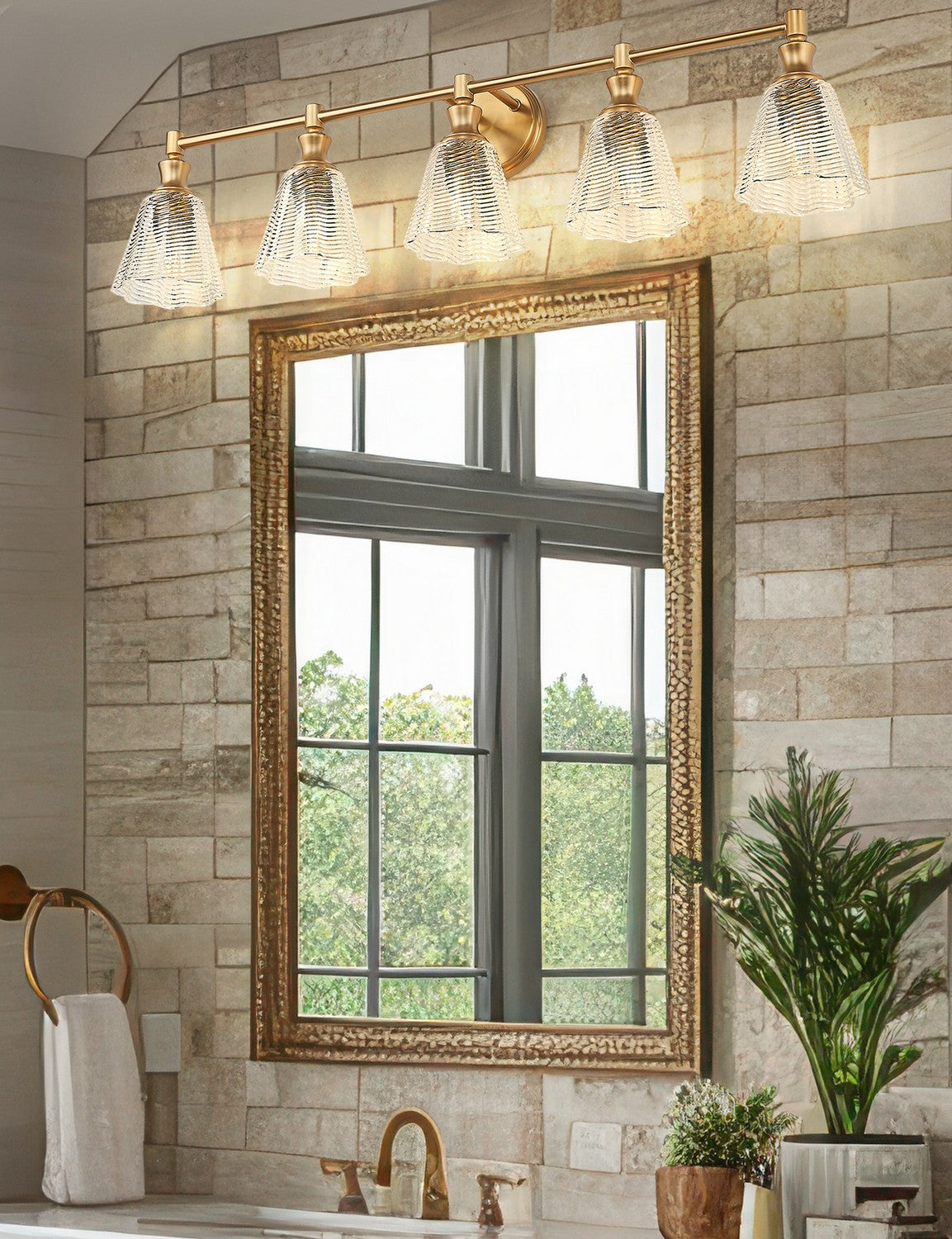 Luminaire de vanité Auden Or moderne, 39 3/4" – vue 8