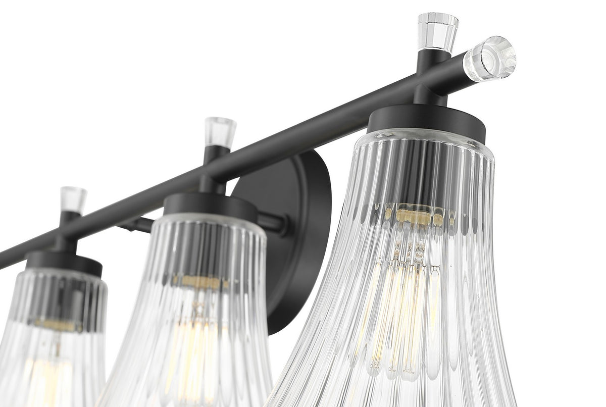 Luminaire de vanité Belle Noir mat, 32" – vue 4