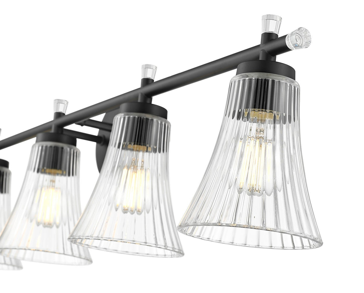 Luminaire de vanité Belle Noir mat, 42" – vue 4