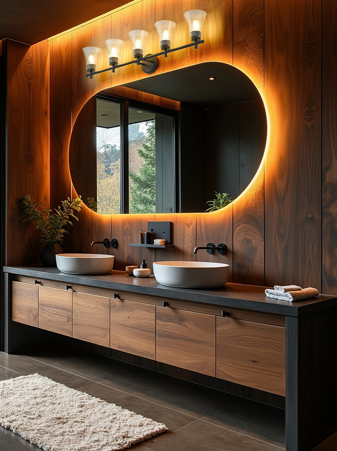 Luminaire de vanité Belle Noir mat, 42" – vue 6