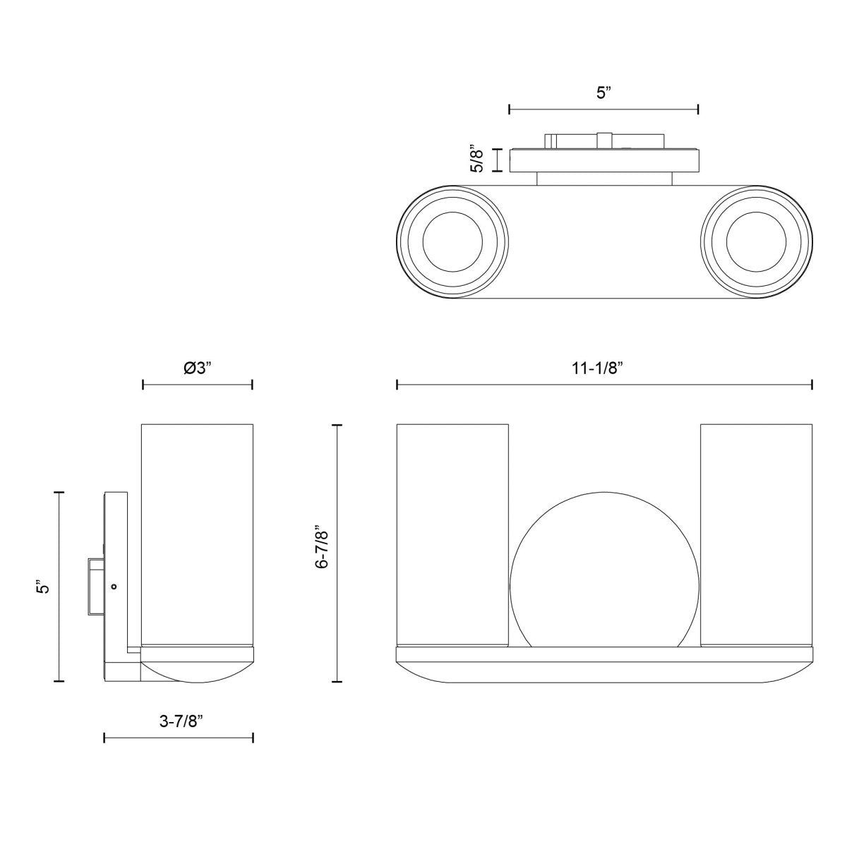 Luminaire de vanité Birch - Or / clair brossé 11 1/8" by Kuzco Lighting | Luminaires & cie