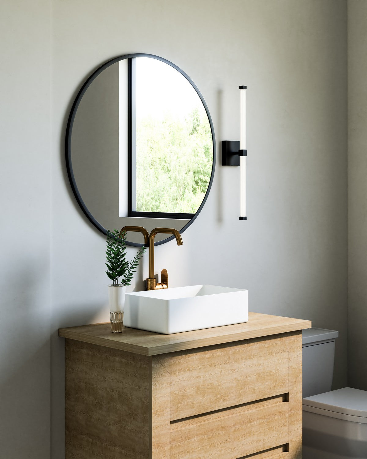 Barre d'éclairage de salle de bain Blade Noir, 24 1/8" – vue 2