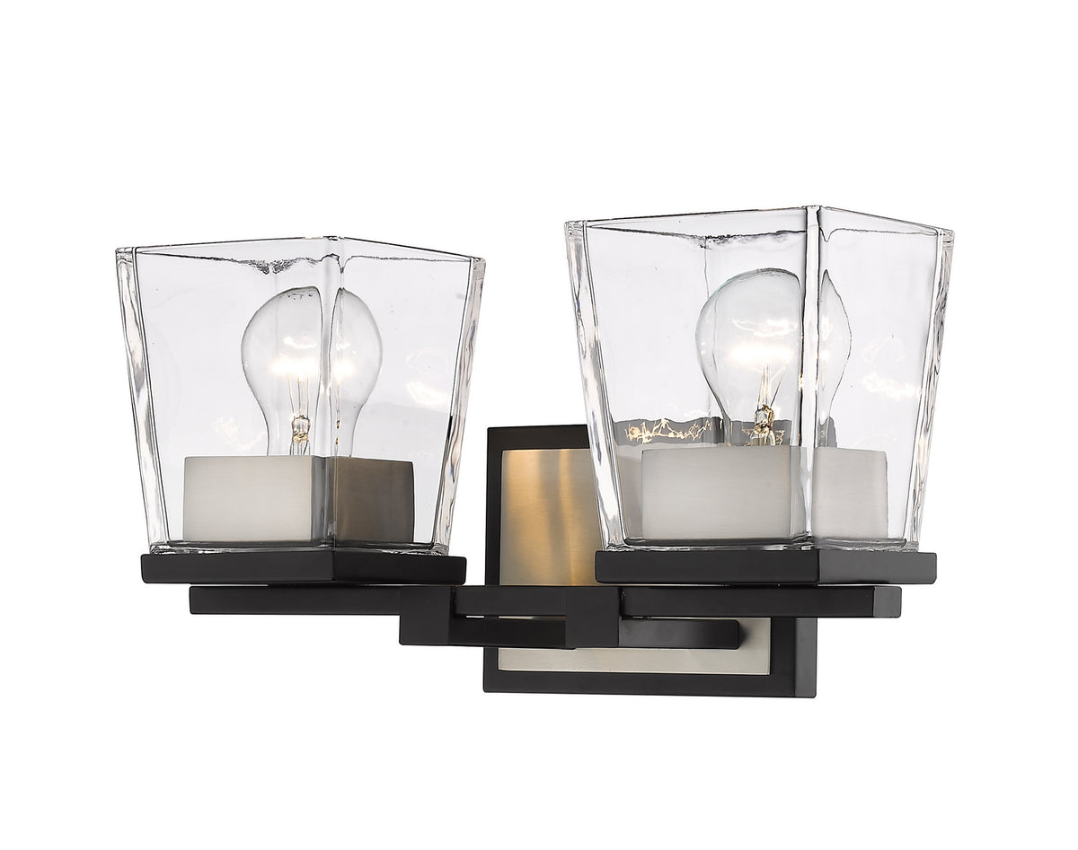 Luminaire de vanité Bleeker Street Noir mat + Nickel brossé, 14" – Z-Lite