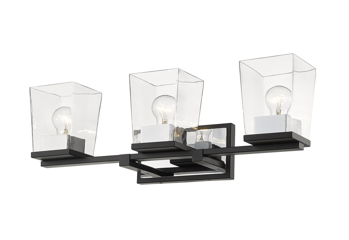 Luminaire de vanité Bleeker Street Noir mat + Chrome, 25" – vue 2