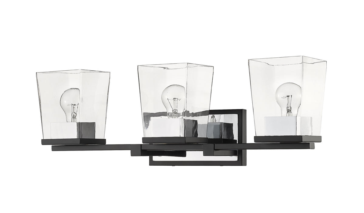 Luminaire de vanité Bleeker Street Noir mat + Chrome, 25" – vue 3