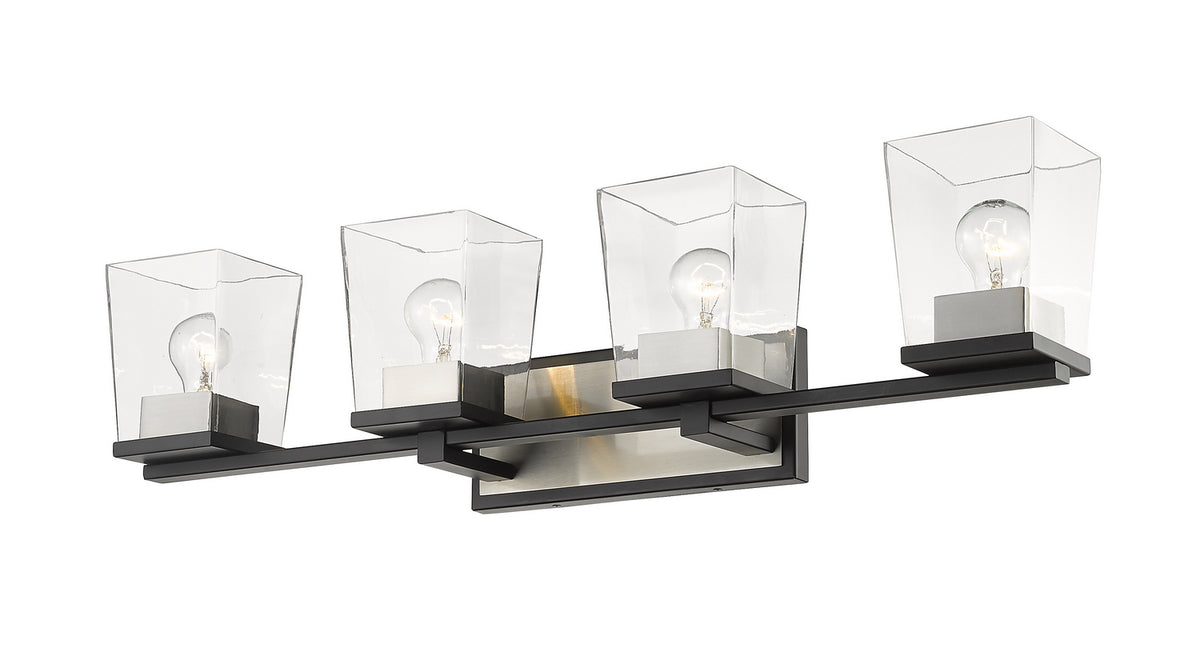 Luminaire de vanité Bleeker Street Noir mat + Nickel brossé, 33" – vue 2