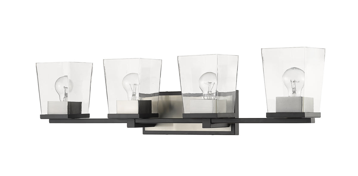 Luminaire de vanité Bleeker Street Noir mat + Nickel brossé, 33" – vue 3