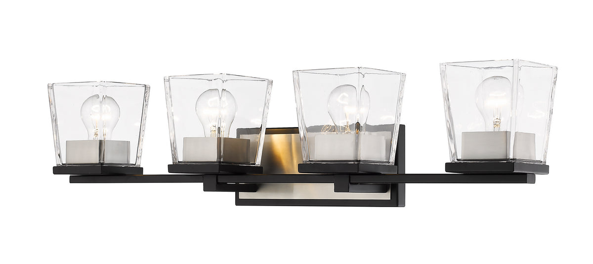 Luminaire de vanité Bleeker Street Noir mat + Nickel brossé, 33" – Z-Lite