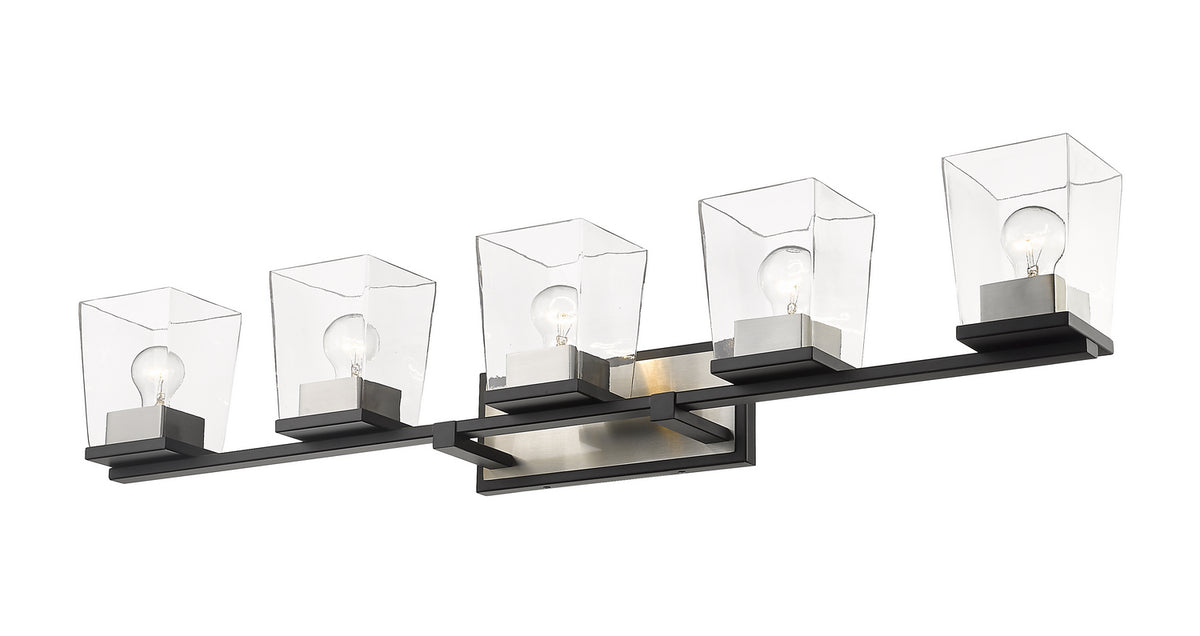Luminaire de vanité Bleeker Street Noir mat + Nickel brossé, 42 1/2" – vue 2