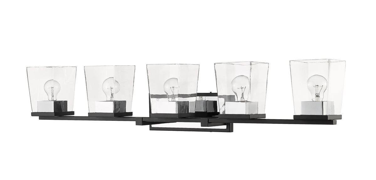 Luminaire de vanité Bleeker Street Noir mat + Chrome, 42 1/2" – vue 3