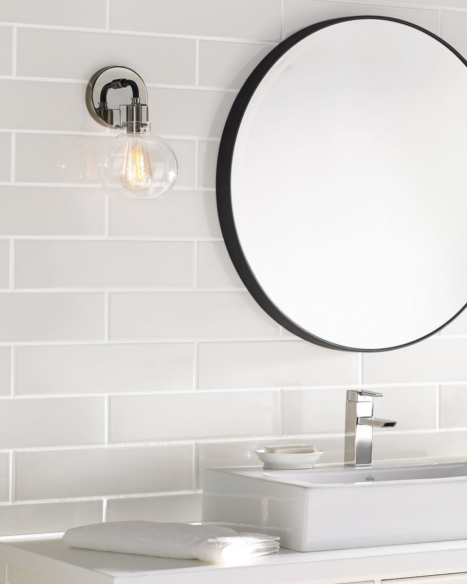 Luminaire de vanité Clara - Nickel poli / noir texturé 6 1/4" 10" by Visual Comfort Studio | Luminaires & cie