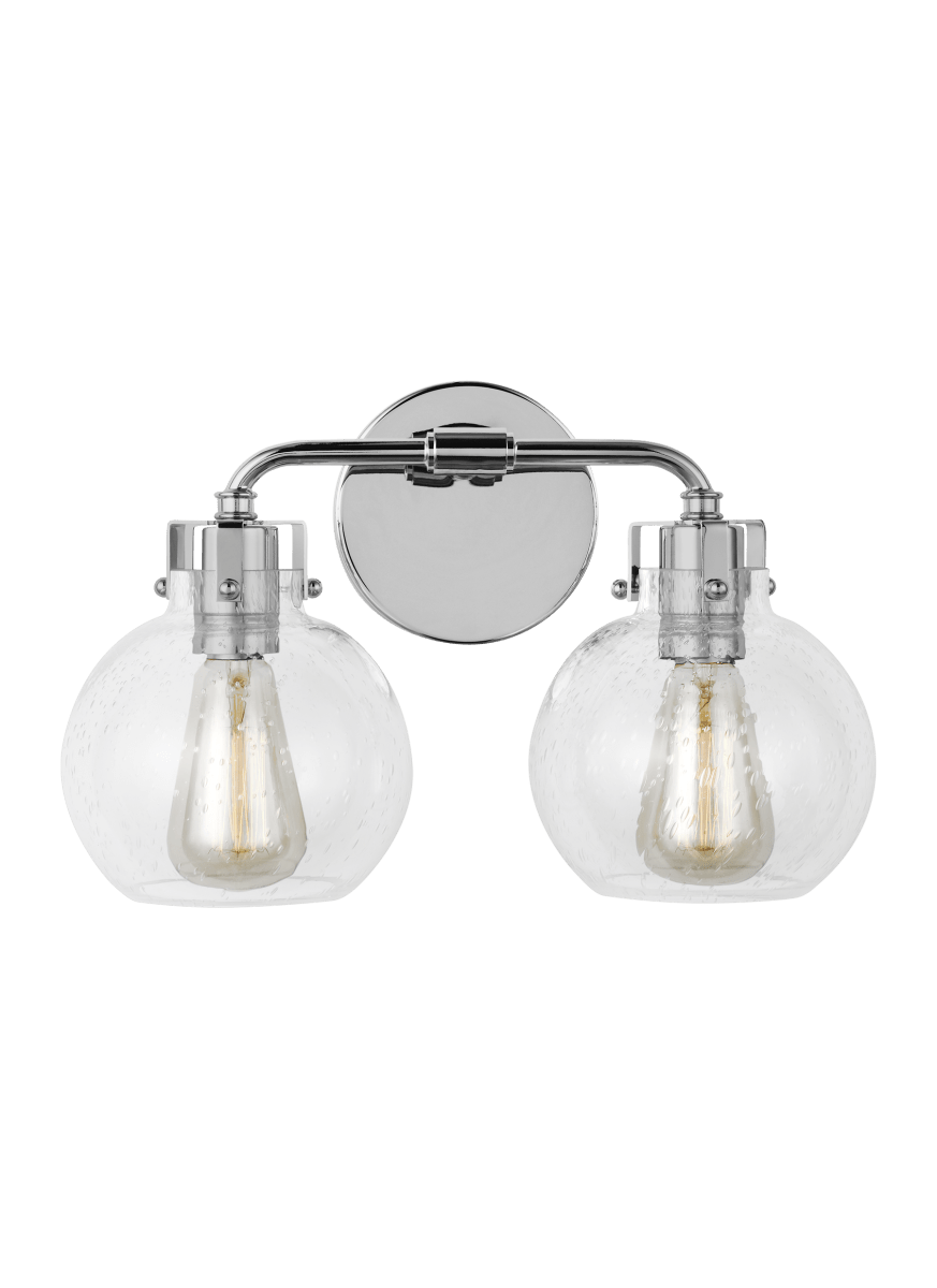 Luminaire de vanité Clara - Chrome 14 3/4" 9 5/8" by Visual Comfort Studio | Luminaires & cie