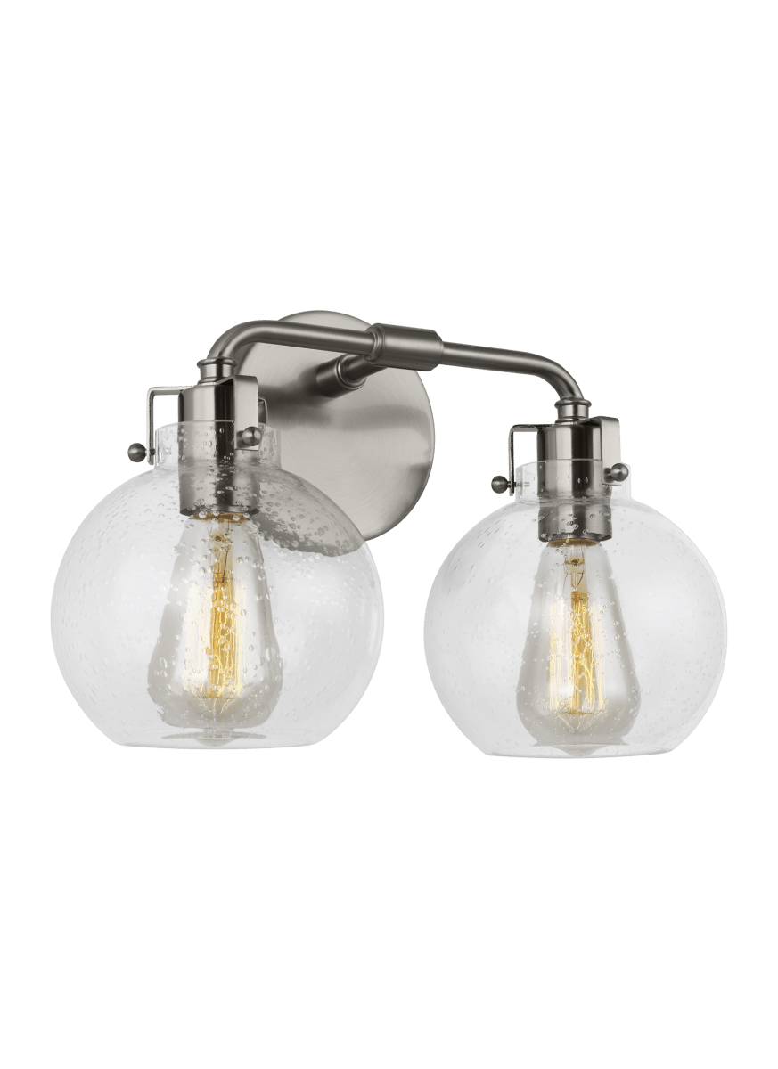 Luminaire de vanité Clara - Nickel en satin 14 3/4" 9 5/8" by Visual Comfort Studio | Luminaires & cie