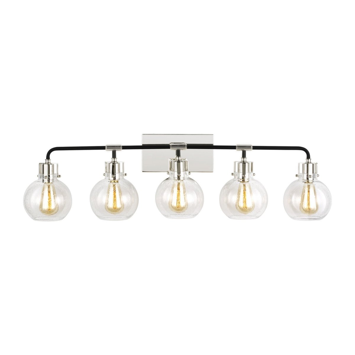 Luminaire de vanité Clara - Nickel poli/Noir texturé 40" by Visual Comfort Studio | Luminaires & cie