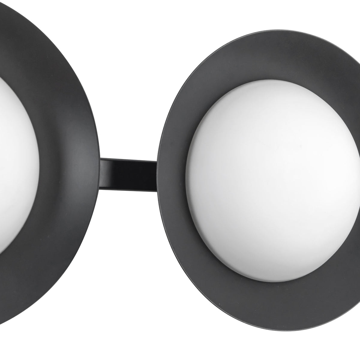 Luminaire de vanité Cleo Noir / Verre opale, Verre opale – vue 5