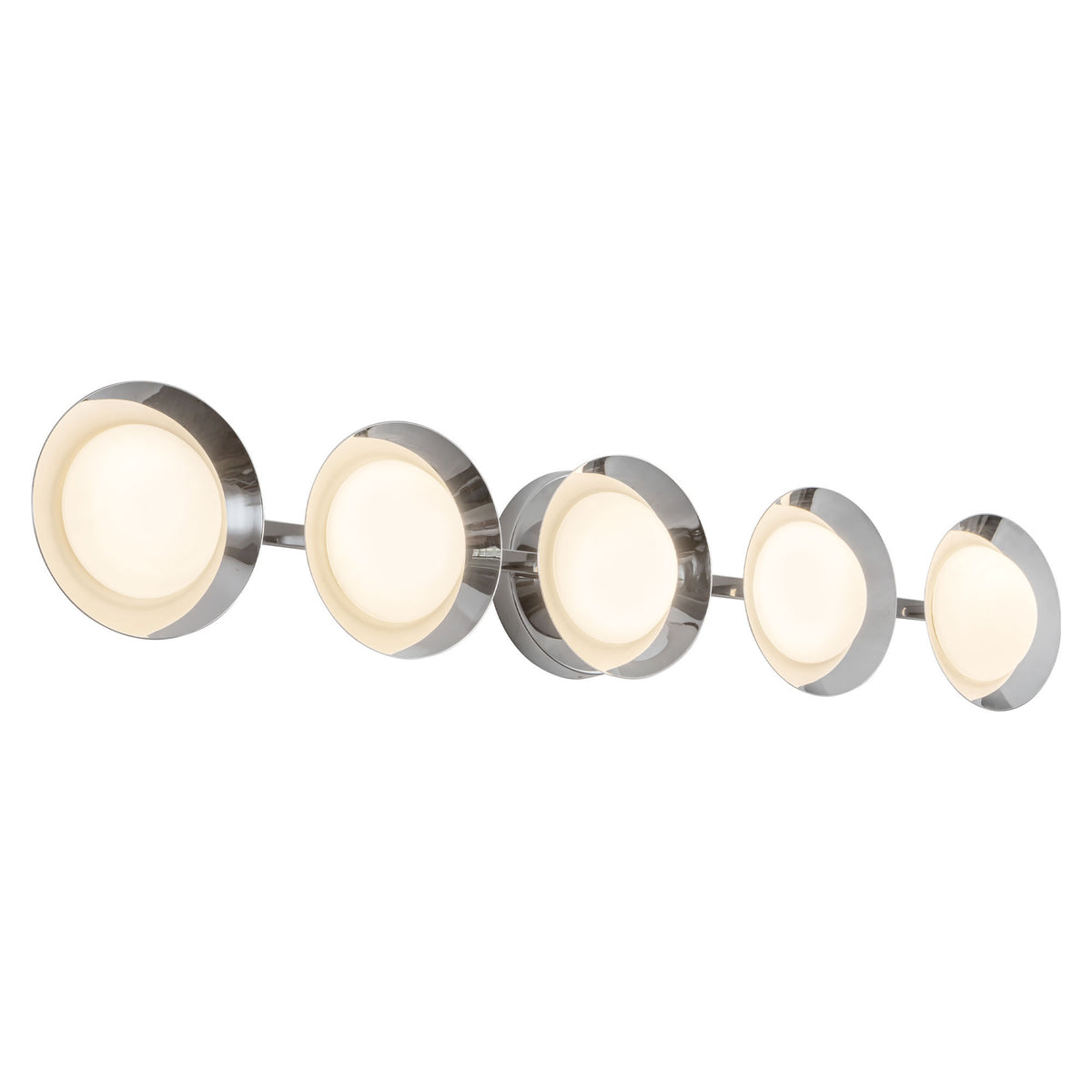 Luminaire de vanité Cleo Chrome / Opale, Verre opale – vue 2