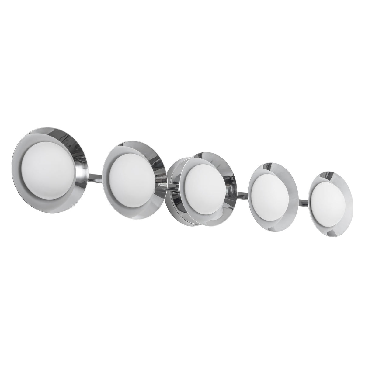Luminaire de vanité Cleo Chrome / Opale, Verre opale – vue 3