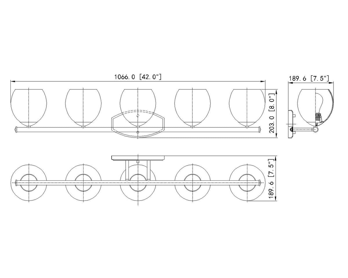 Luminaire de vanité Colette Nickel brossé, 42" – vue 6