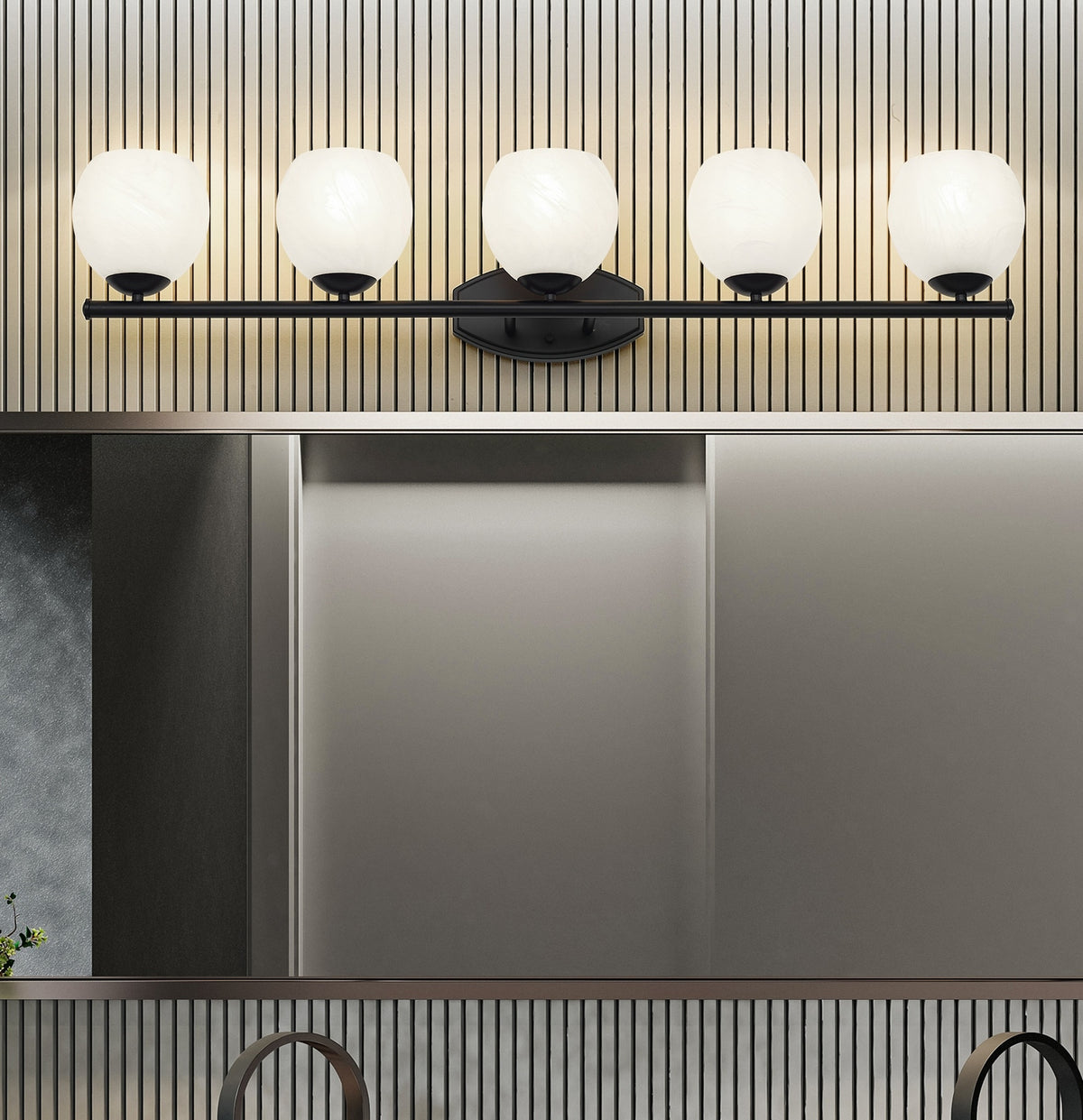 Luminaire de vanité Colette Noir mat, 42" – vue 7