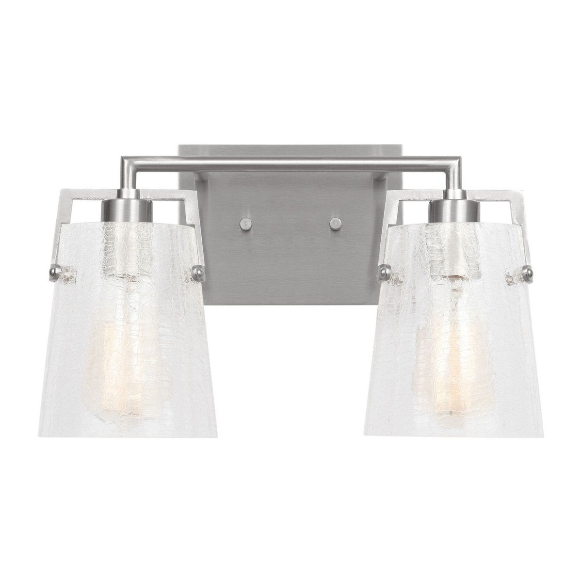 Luminaire de vanité Crofton - Nickel brossé Verre craquelé transparent 14 5/8" by Visual Comfort Studio | Luminaires & cie