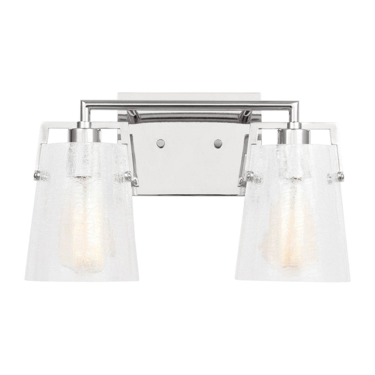 Luminaire de vanité Crofton - Chrome Verre craquelé transparent 14 5/8" by Visual Comfort Studio | Luminaires & cie