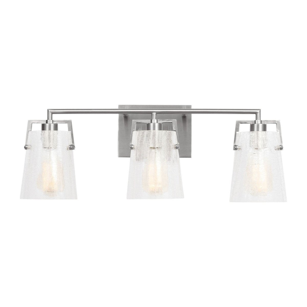 Luminaire de vanité Crofton - Nickel brossé Verre craquelé transparent 24" by Visual Comfort Studio | Luminaires & cie