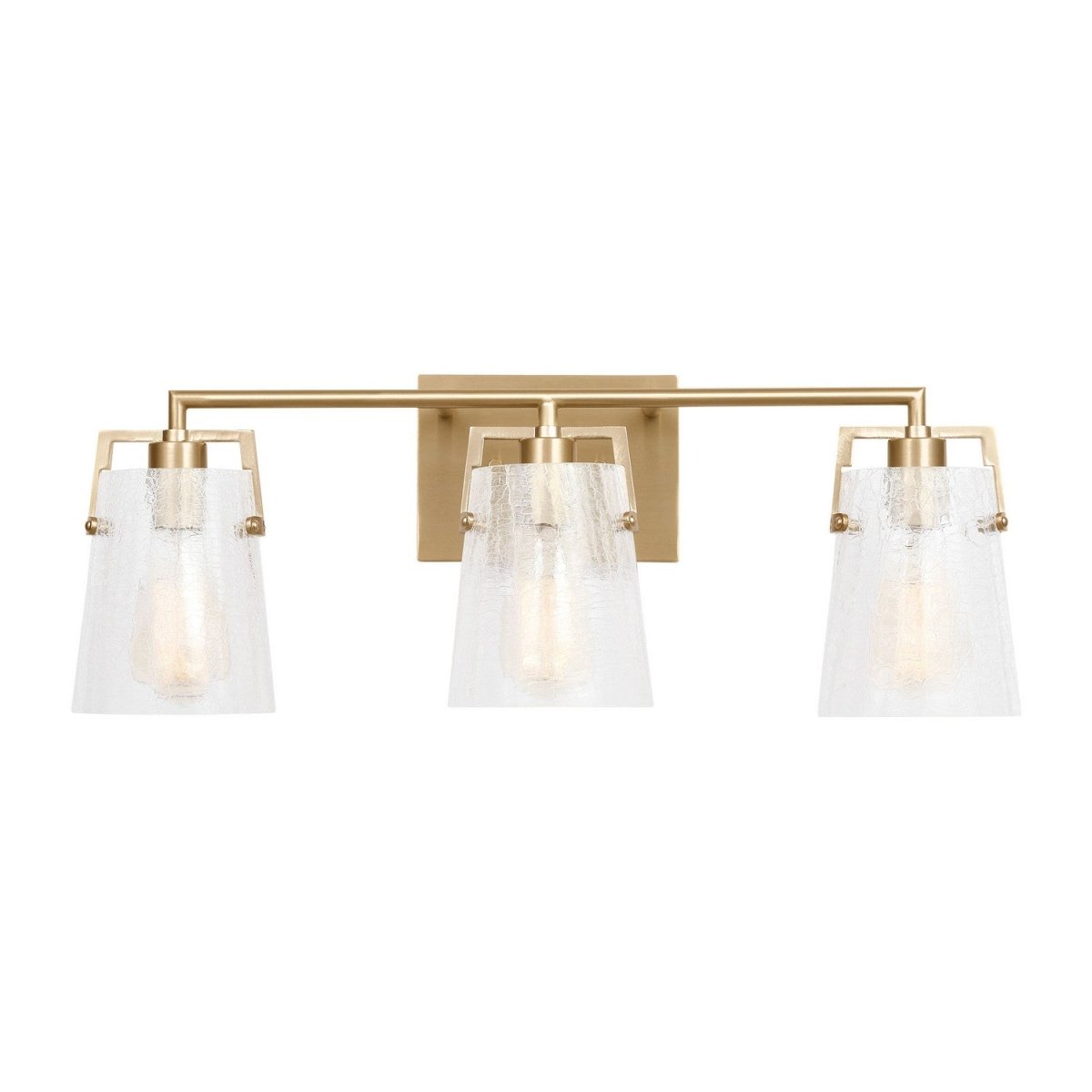 Luminaire de vanité Crofton - Laiton satiné Verre craquelé transparent 24" by Visual Comfort Studio | Luminaires & cie