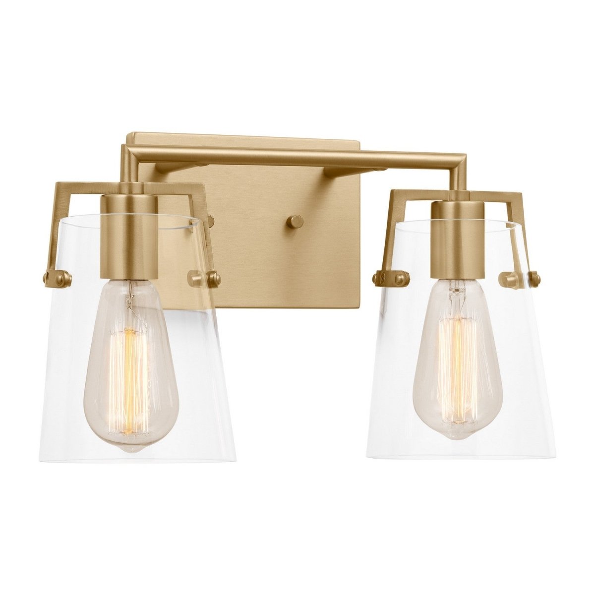 Luminaire de vanité Crofton - Laiton satiné Verre craquelé transparent 33 3/8" by Visual Comfort Studio | Luminaires & cie