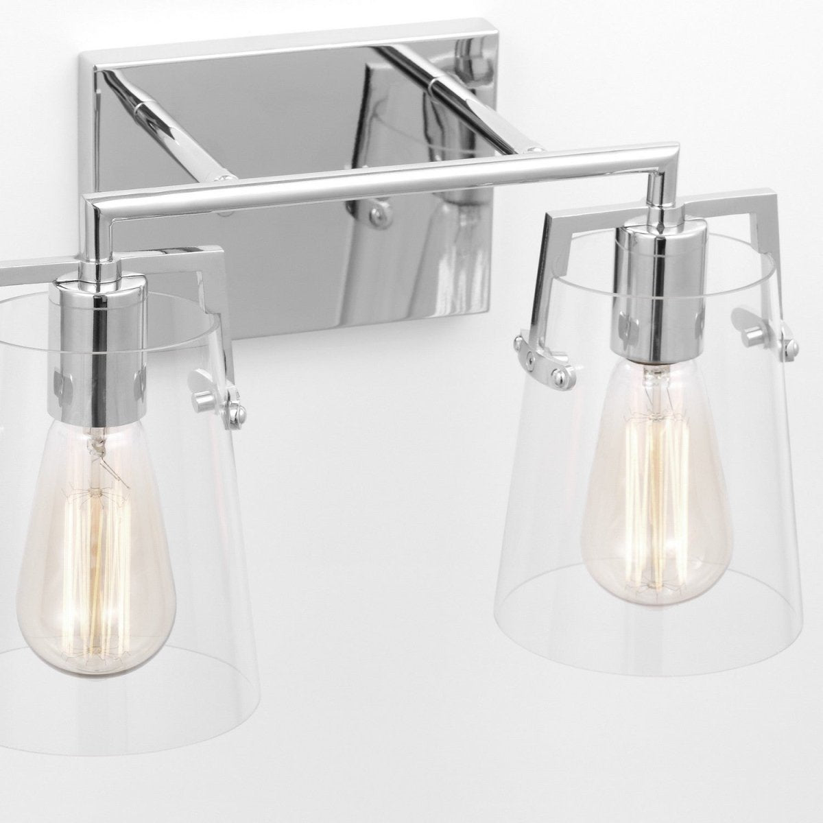 Luminaire de vanité Crofton - Laiton satiné Verre craquelé transparent 33 3/8" by Visual Comfort Studio | Luminaires & cie