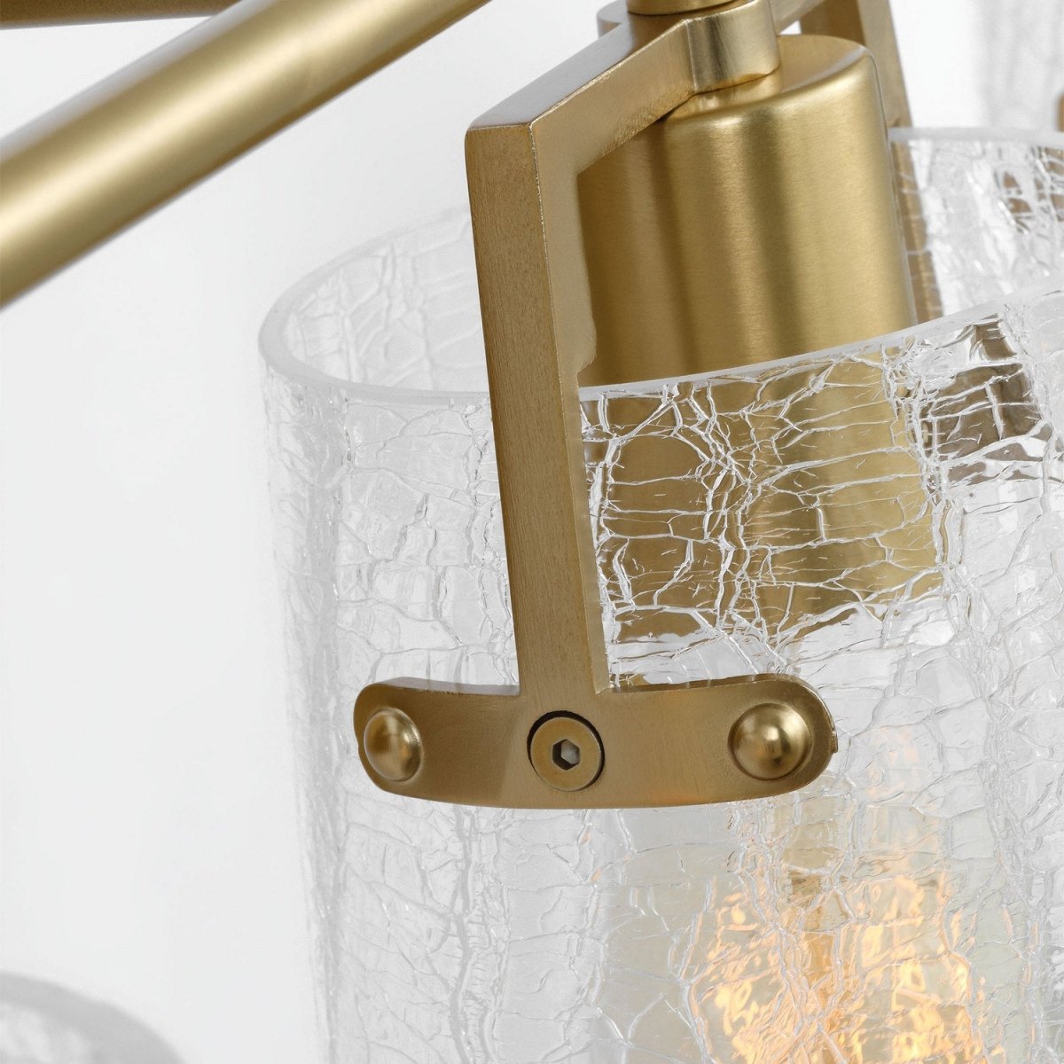 Luminaire de vanité Crofton - Laiton satiné Verre craquelé transparent 33 3/8" by Visual Comfort Studio | Luminaires & cie