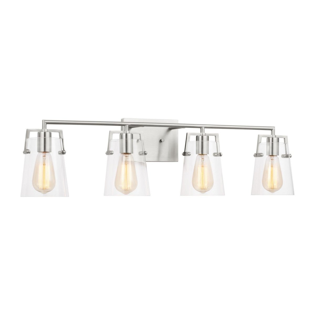 Luminaire de vanité Crofton - Laiton satiné Verre craquelé transparent 33 3/8" by Visual Comfort Studio | Luminaires & cie