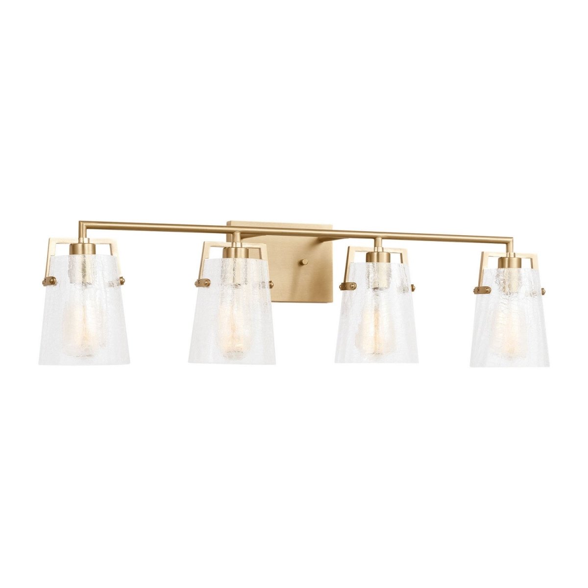 Luminaire de vanité Crofton - Laiton satiné Verre craquelé transparent 33 3/8" by Visual Comfort Studio | Luminaires & cie