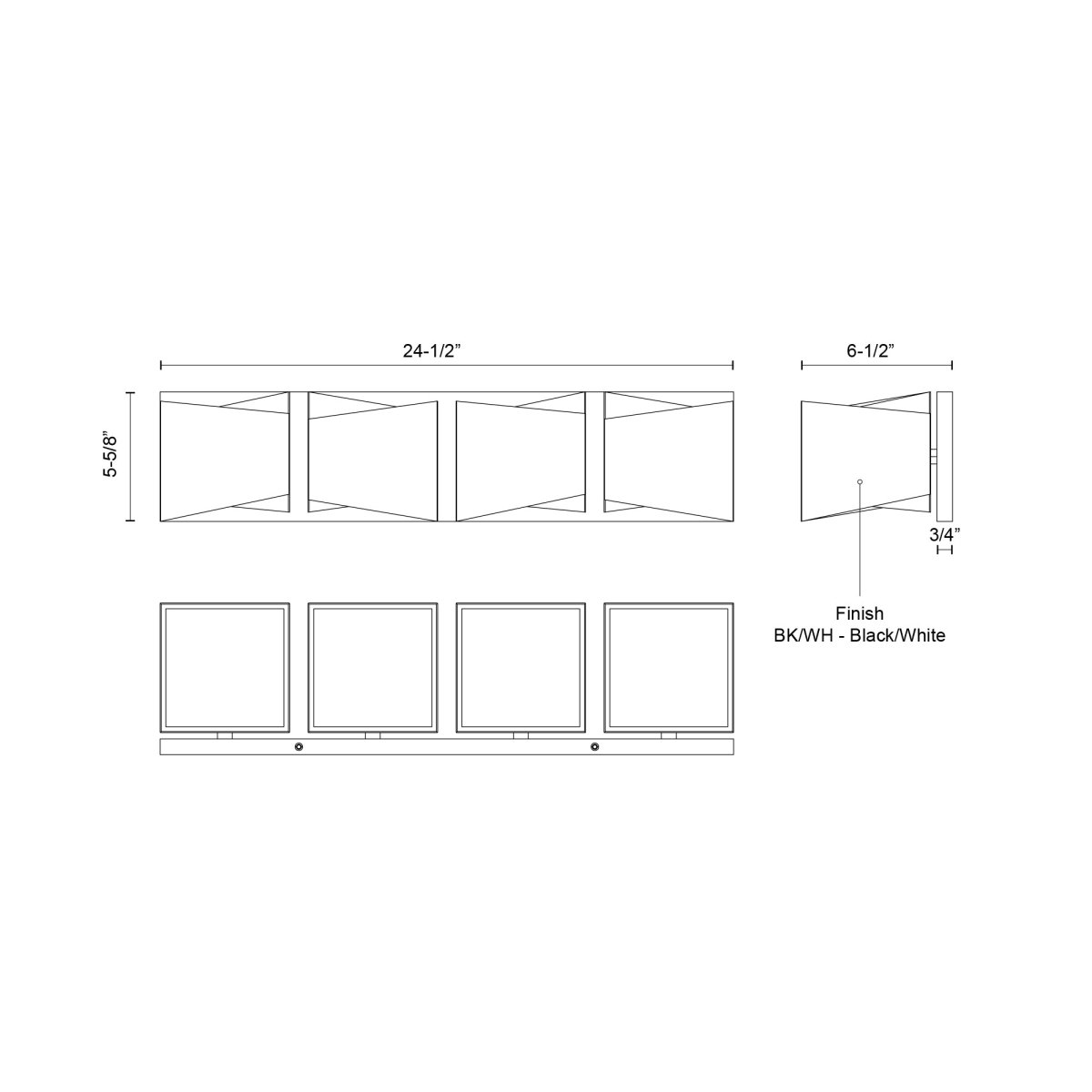 Luminaire de vanité Cubix - 24 1/2" by Kuzco Lighting | Luminaires & cie