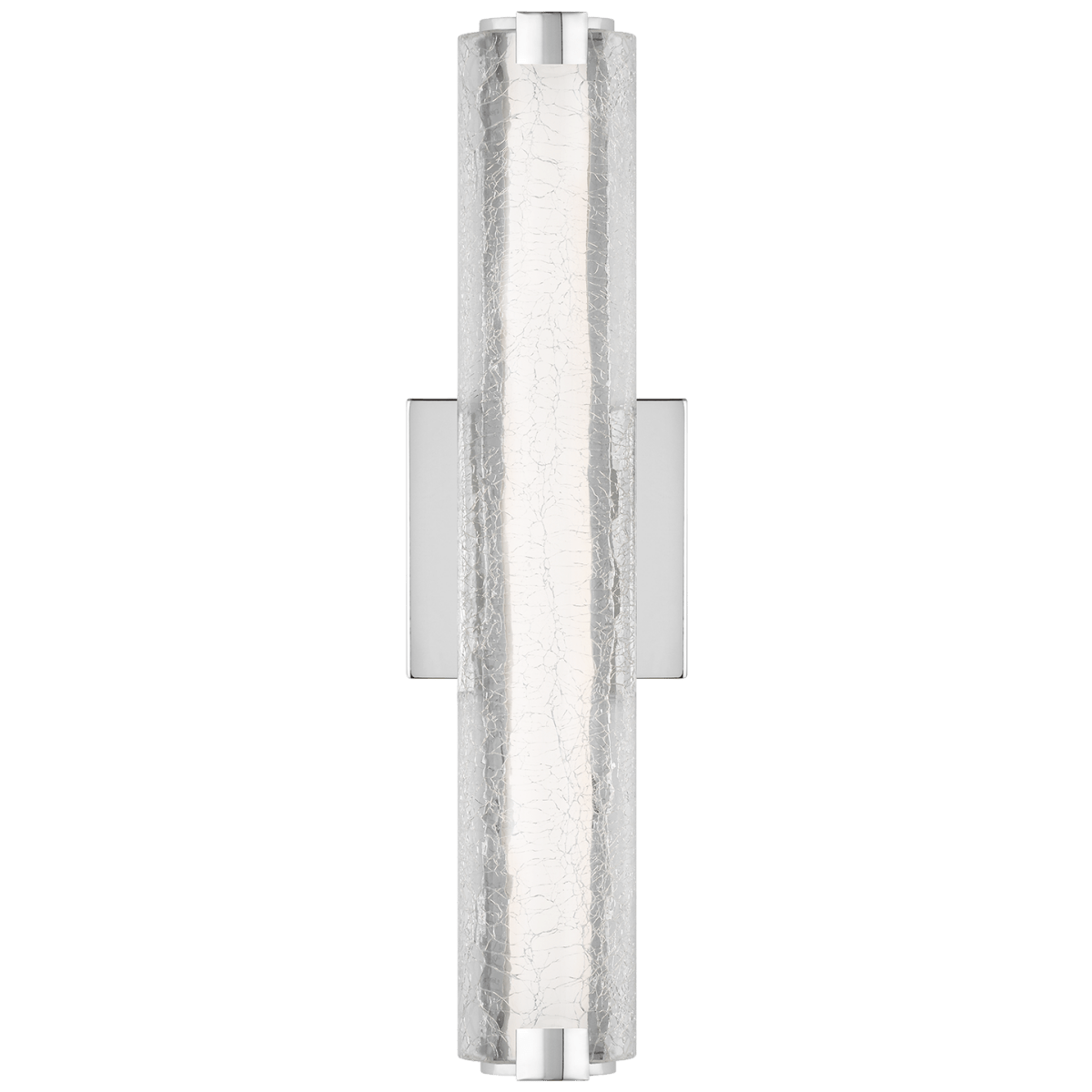 Luminaire de vanité Cutler - Chrome Diffuseur en acrylique blanc et verre craquelé transparent 18" by Visual Comfort Studio | Luminaires & cie