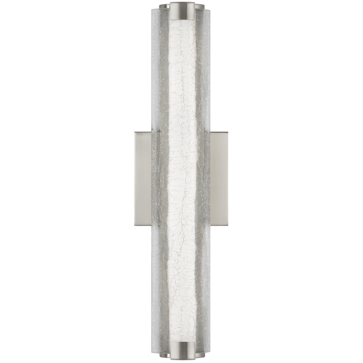 Luminaire de vanité Cutler - Nickel en satin Diffuseur en acrylique blanc et verre craquelé transparent 18" by Visual Comfort Studio | Luminaires & cie