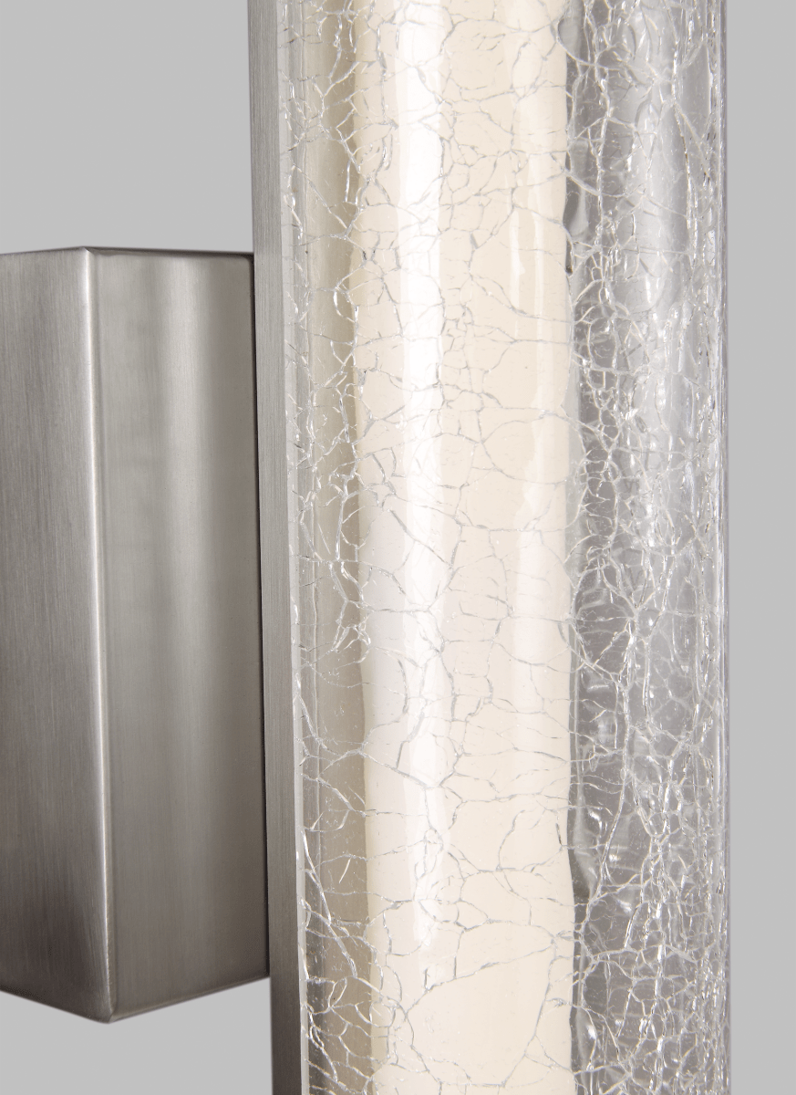 Luminaire de vanité Cutler - Nickel en satin Diffuseur en acrylique blanc et verre craquelé transparent 24" by Visual Comfort Studio | Luminaires & cie