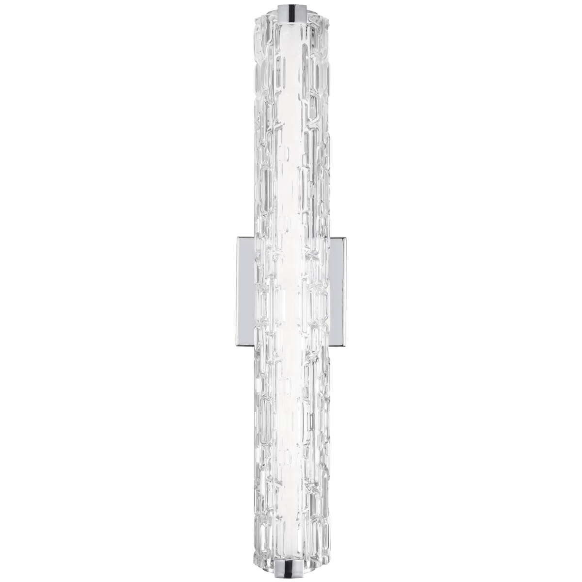 Luminaire de vanité Cutler - Chrome Diffuseur en acrylique blanc et verre en pierre décalé 24" by Visual Comfort Studio | Luminaires & cie