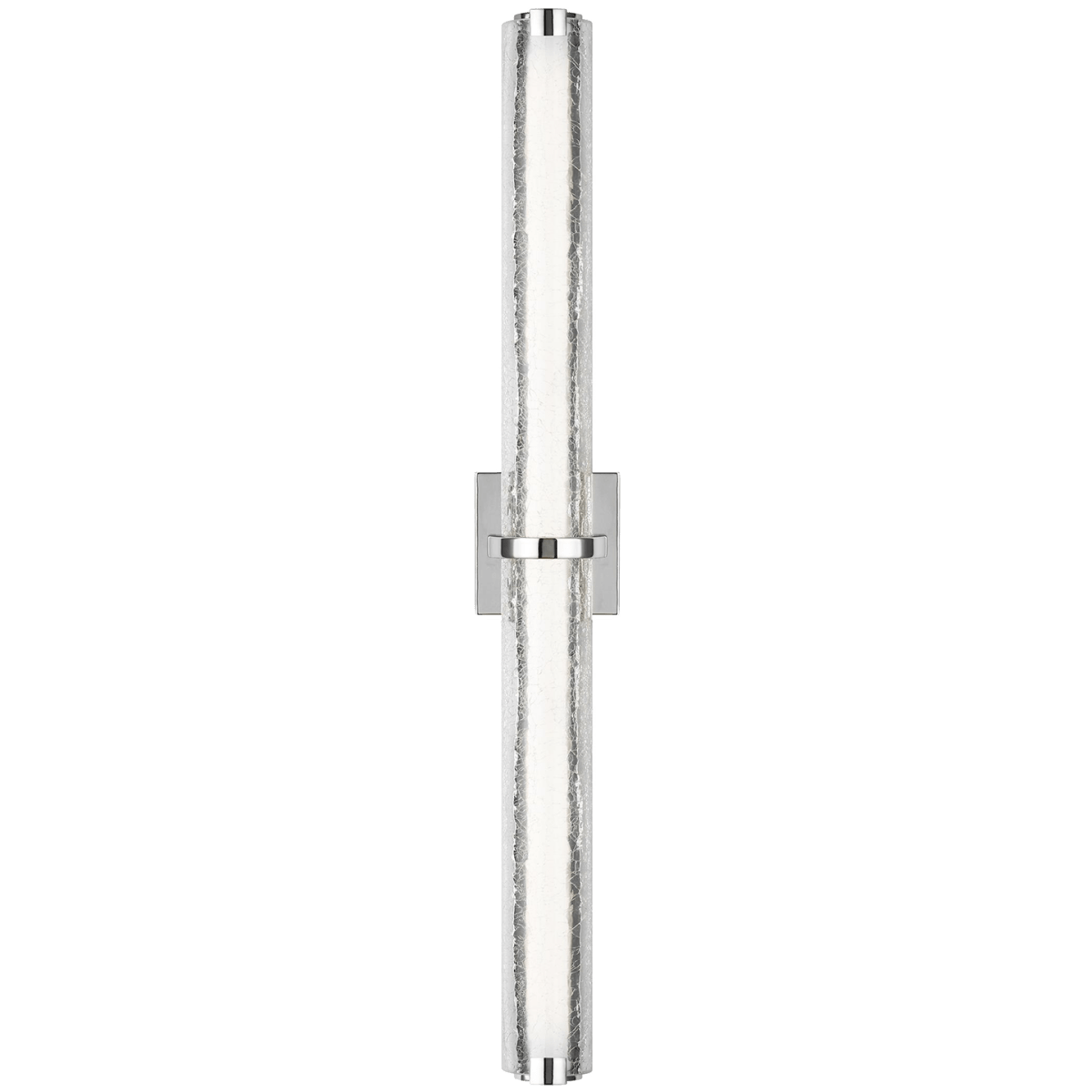 Luminaire de vanité Cutler - Chrome Diffuseur en acrylique blanc et verre craquelé transparent 36" by Visual Comfort Studio | Luminaires & cie